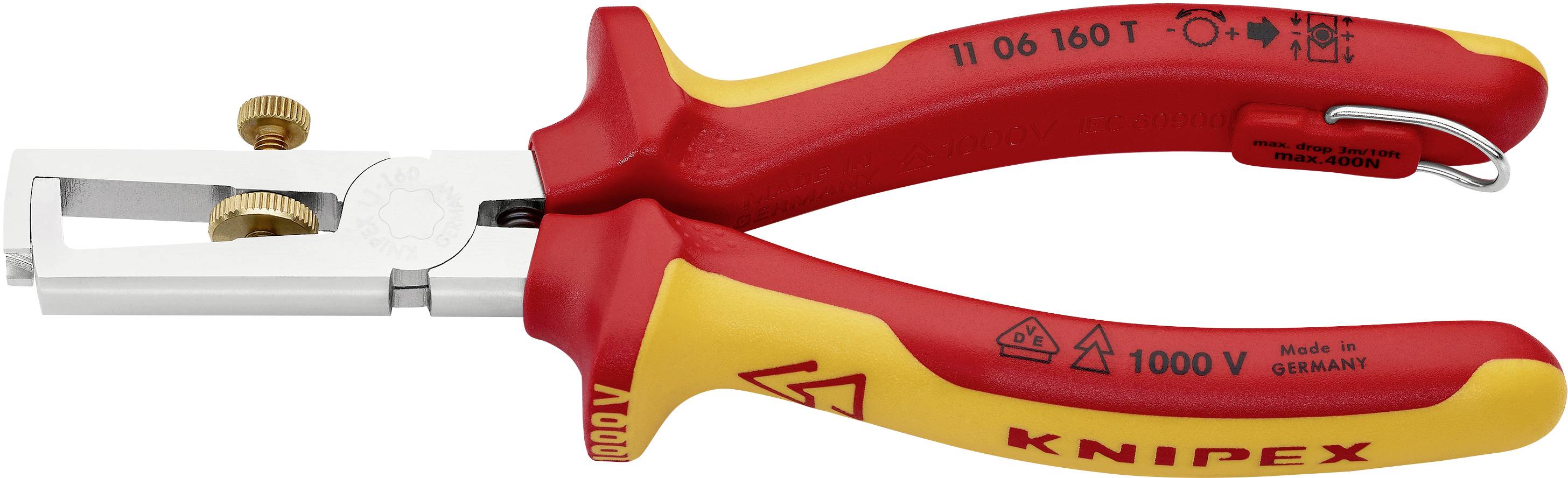 Knipex 11 06 160 T Pince à dénuder 10 mm² (max) 7 (max) 5 mm (max)