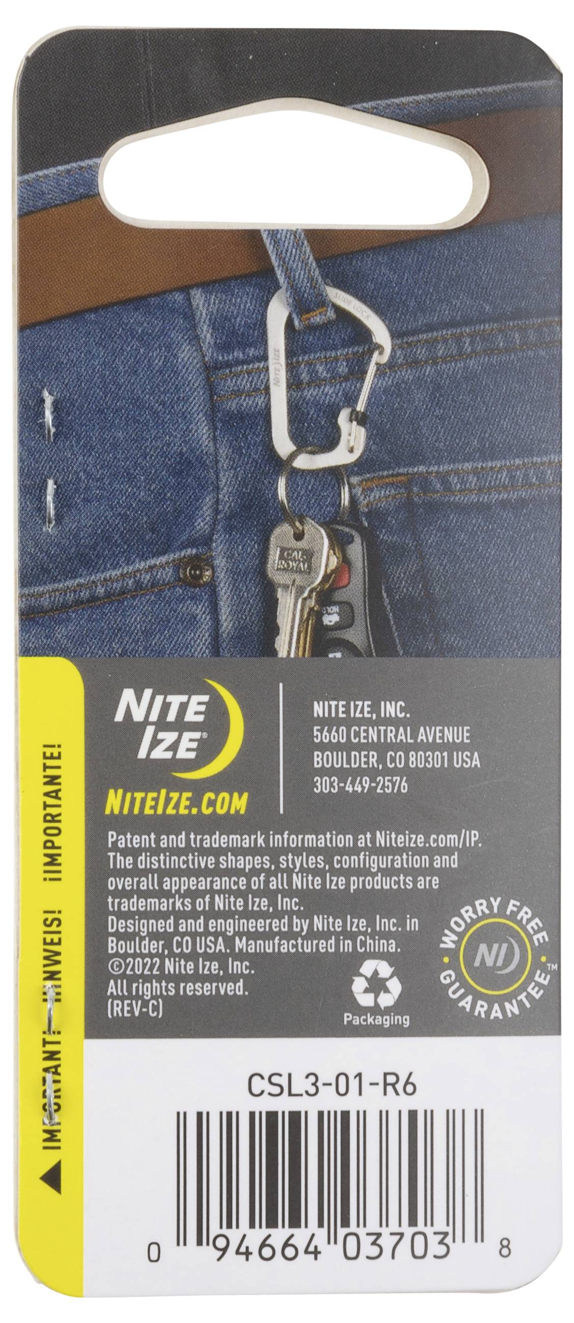 NITE Ize NI-CSL3-01-R6 Mousqueton 68.5 mm x 30 mm 1 pc(s)