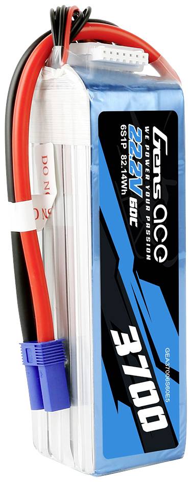 Gens ace Pack de batterie (LiPo) 22.2 V 3700 mAh Nombre de cellules: 6 60 C Softcase EC5