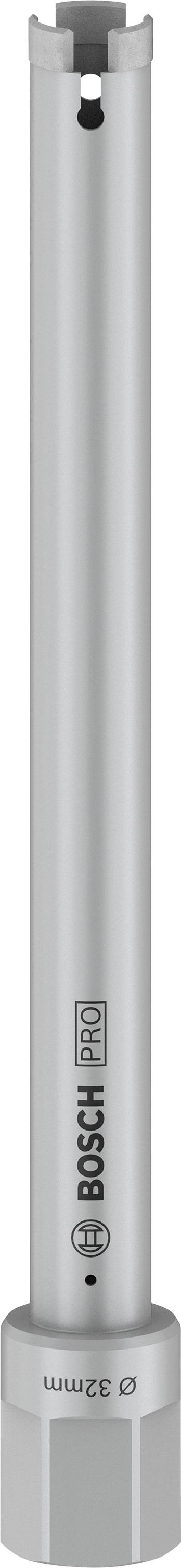 Outil de forage cylindrique avec surface gris-argent et logo Bosch. Destiné à des applications professionnelles.