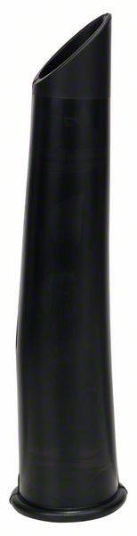 Un embout noir, étroit et allongé pour aspirateur, probablement une buse d'angle, destiné au nettoyage des espaces confinés.