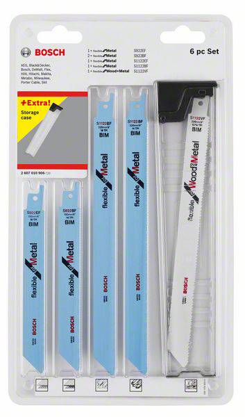 Bosch Accessories 2607010906 Set de lames pour scie sauteuse Wood and Metal, 6 pièces, sous blister 1 set
