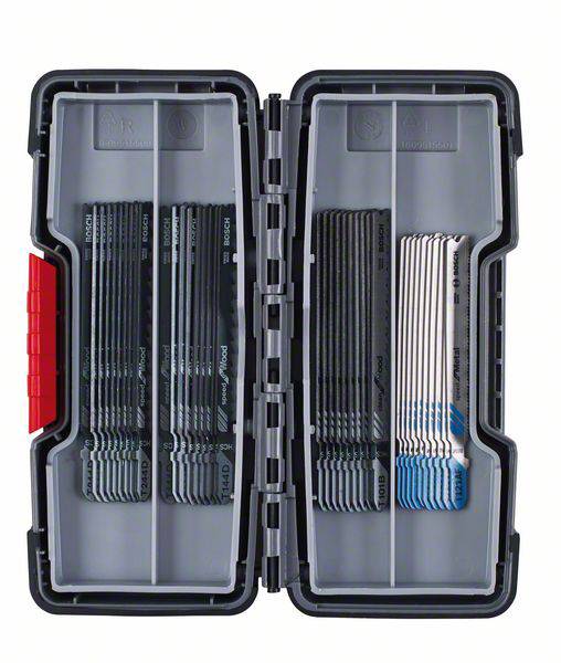 Bosch Accessories 2607010904 Set de lames de scie sauteuse Wood and Metal, 40 pièces, emmanchement à simple accroche 1 set