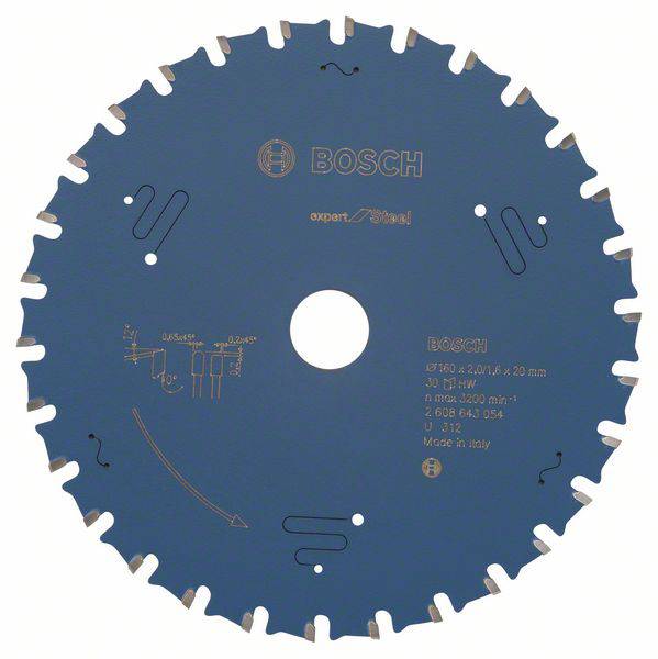 Lame de scie circulaire Bosch avec marquage ; 20 dents, 160x2,2x20 mm. Adapté aux peintures de protection du bois. Fabriqué en Italie.