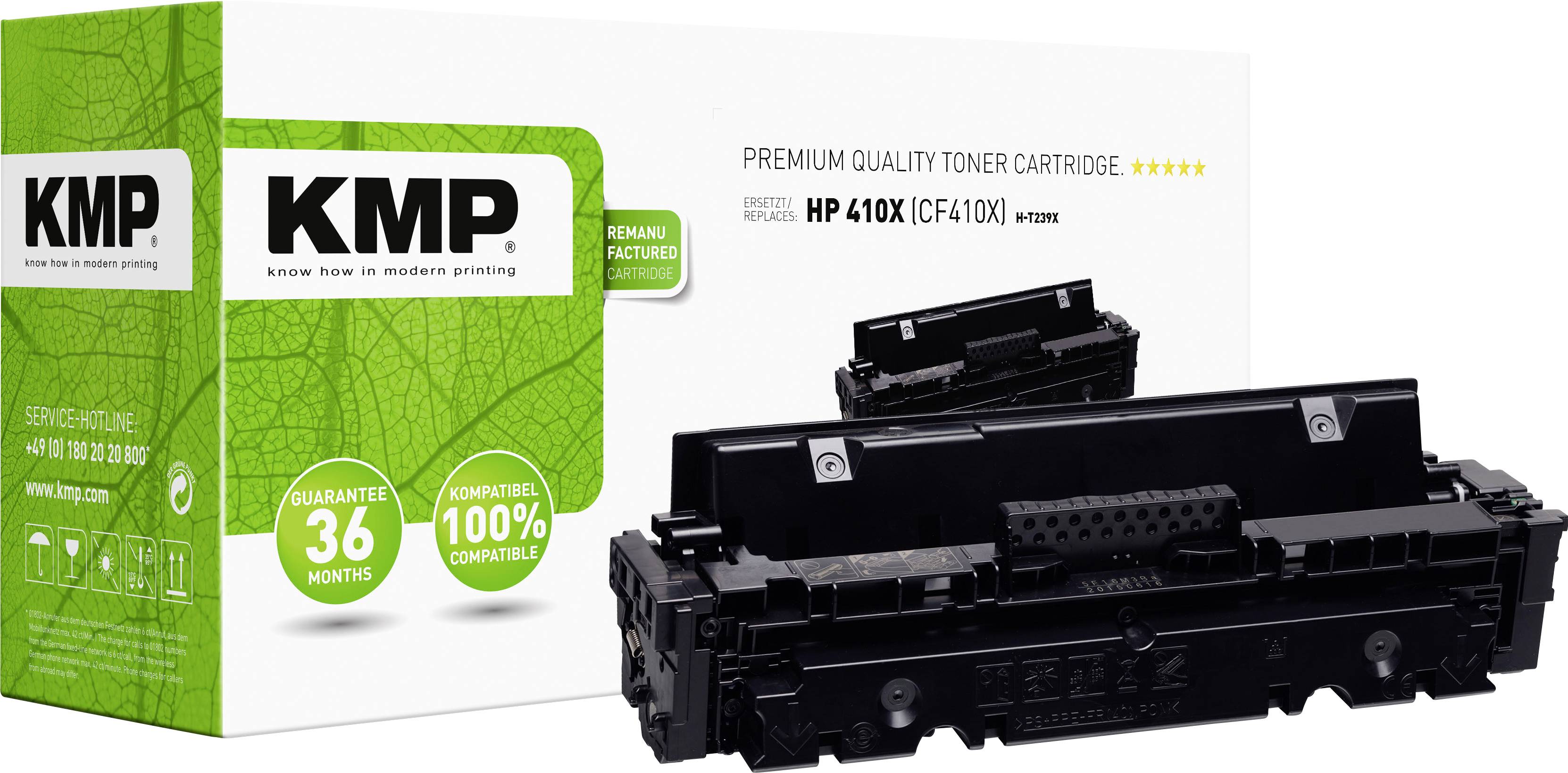 KMP Toner remplace HP 410X, CF410X compatible noir 6500 pages H-T239X 2538,3000