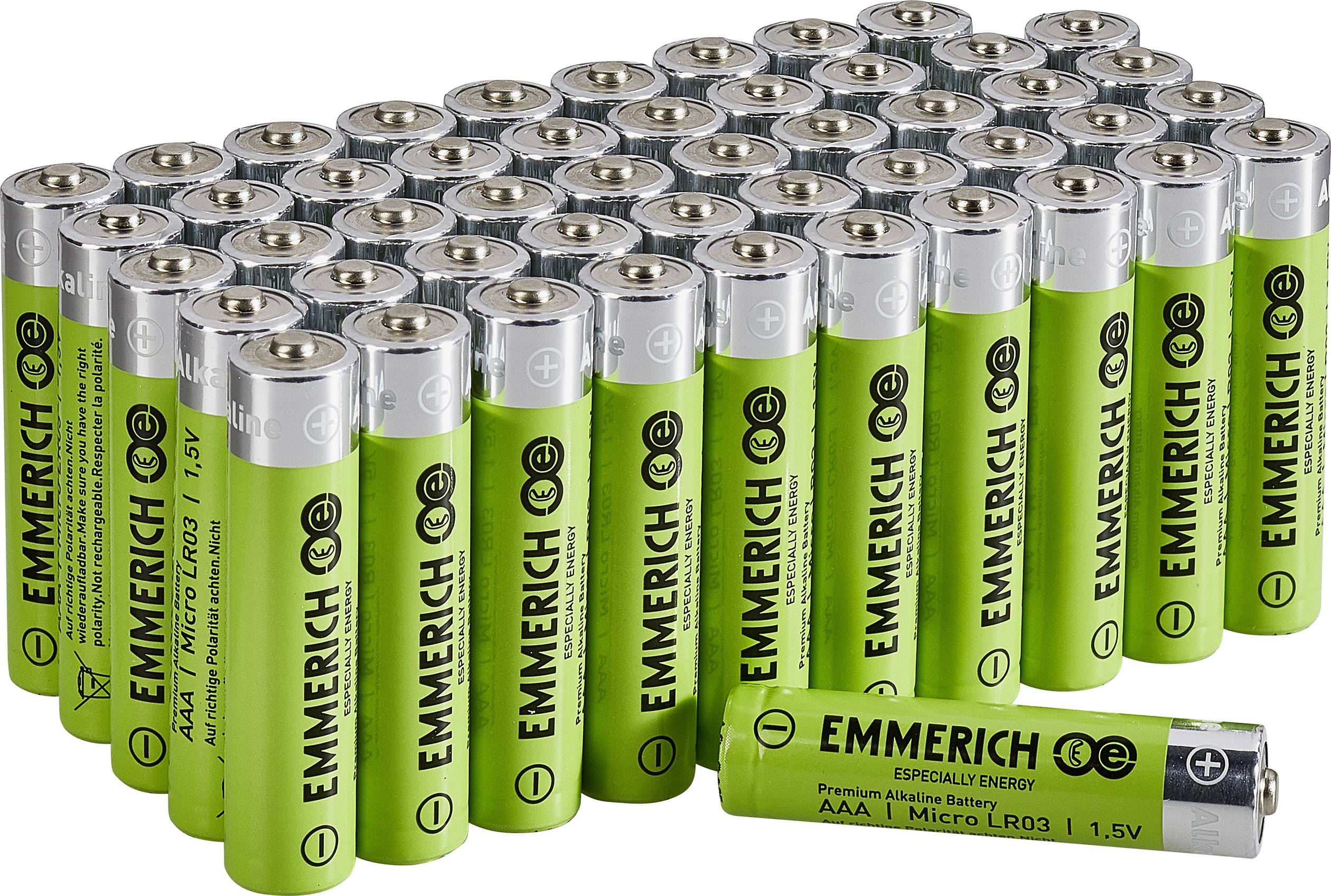 Emmerich Industrial LR03 Pile LR3 (AAA) alcaline(s) 1300 mAh 50 pc(s)