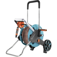GARDENA 18517-20 Dévidoir de tuyau sur roues nu 13 mm 20 m 1/2 pouce 1 pc(s) turquoise, orange, gris GARDENA 18517-20 Dévidoir de tuyau sur roues nu 13 mm 20 m 1/2 pouce 1 pc(s) turquoise, orange, gris