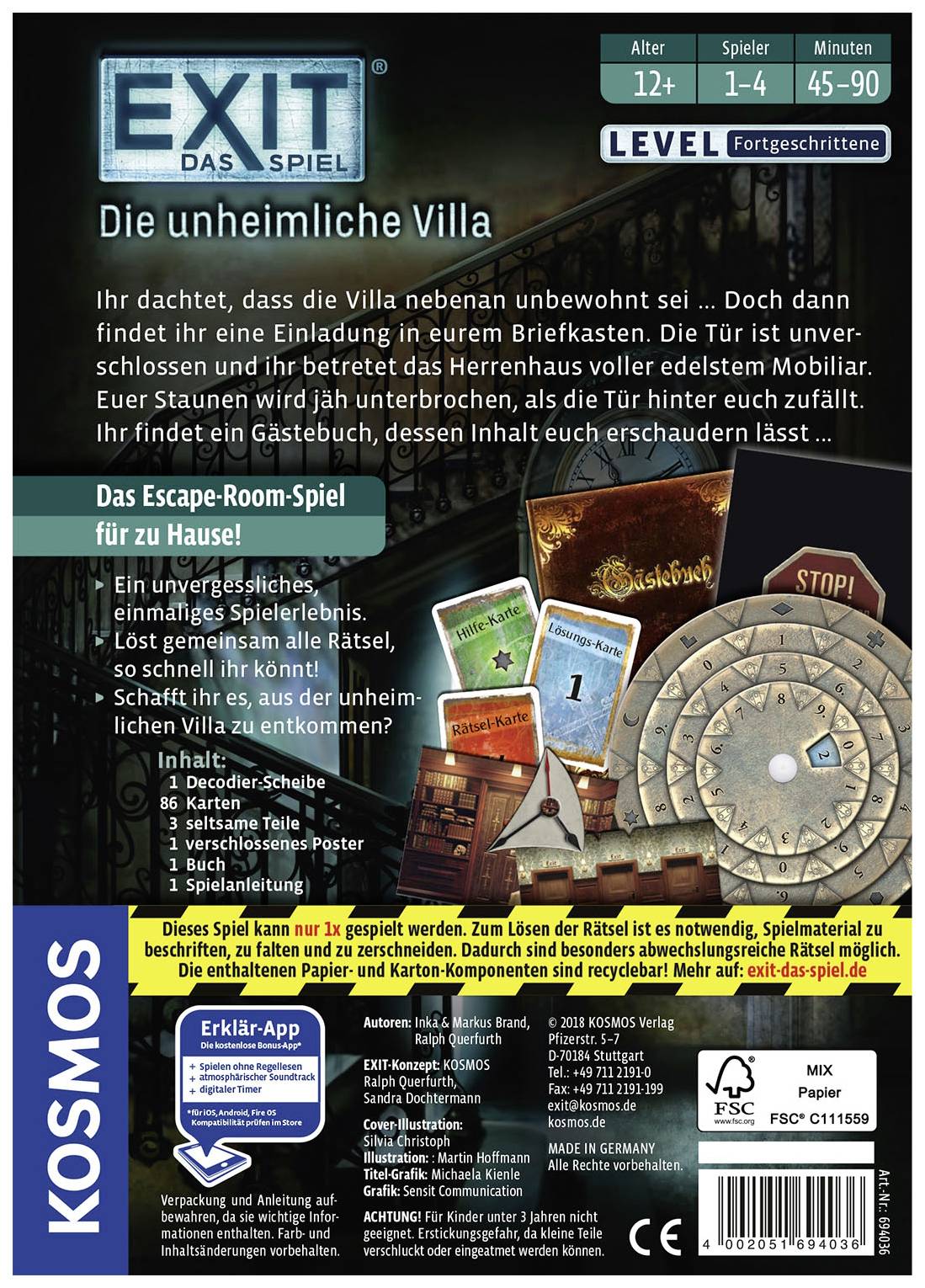 Kosmos EXIT - le jeu - la villa insidieuse 694036