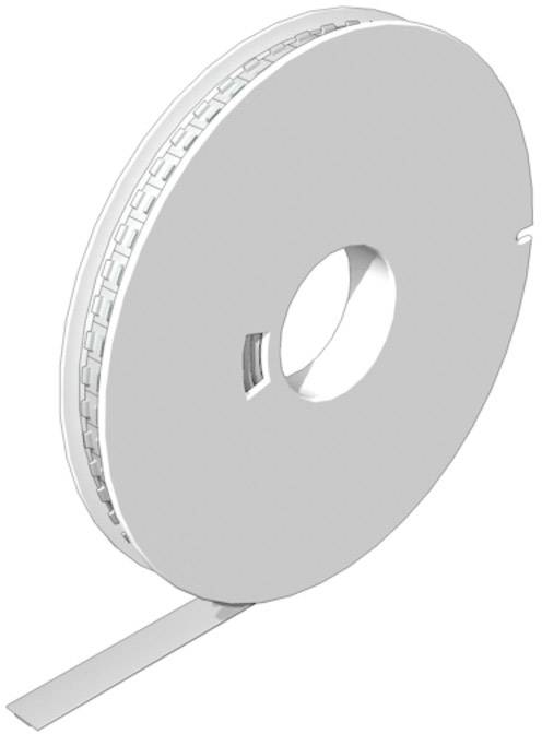 Une grande bobine ronde en plastique avec une fente par laquelle dépasse un ruban plat et allongé. La bobine semble être étiquetée.