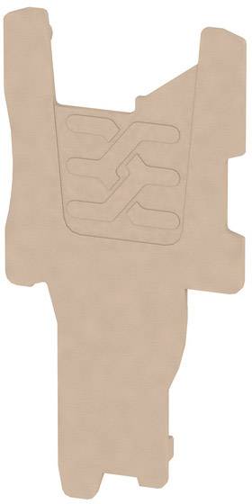 Contour d'un tapis marron aux formes complexes et irrégulières.