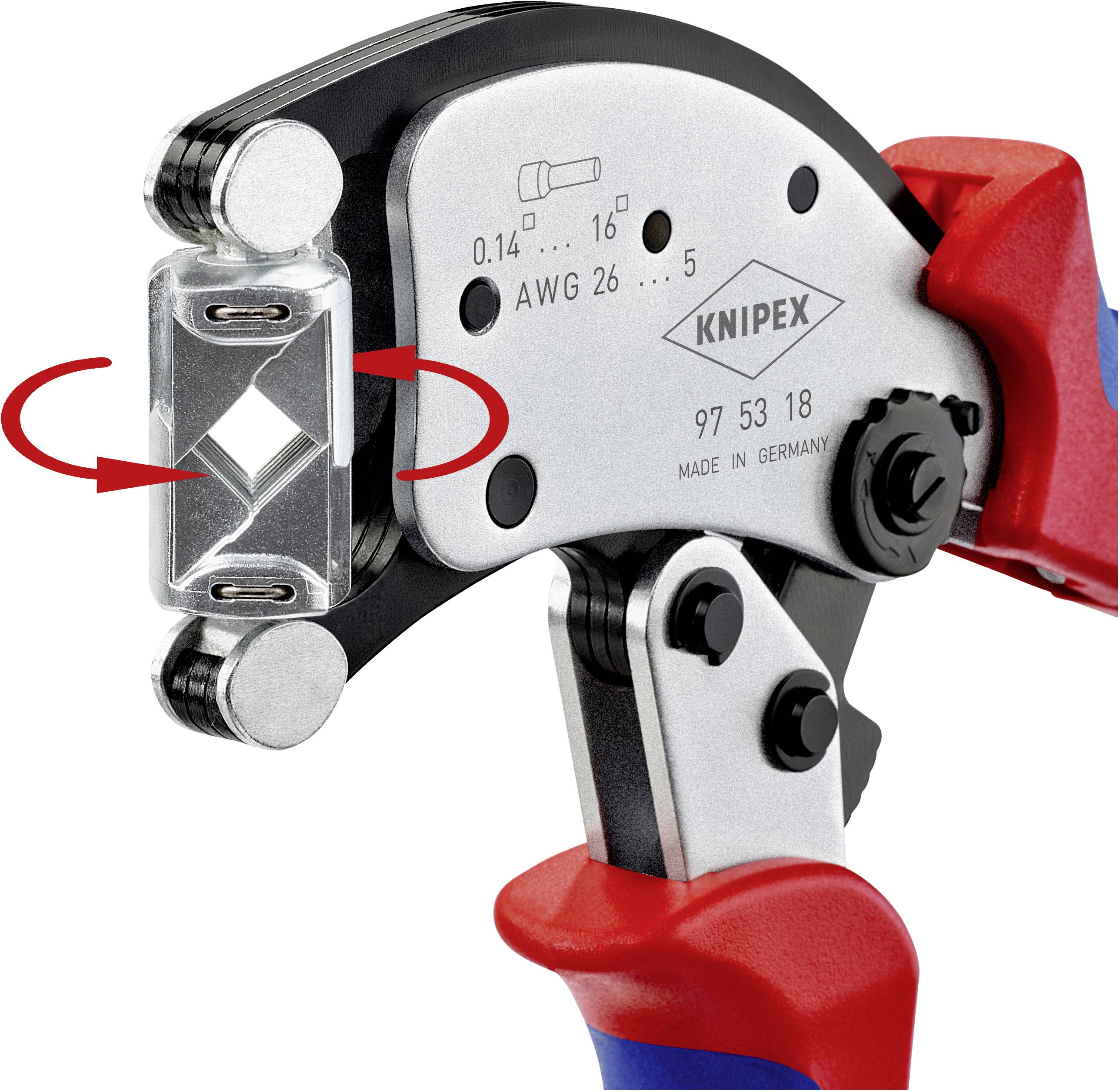 Knipex Twistor16 97 53 18 Pince à sertir pour embouts de câble 0.14 à 16 mm²