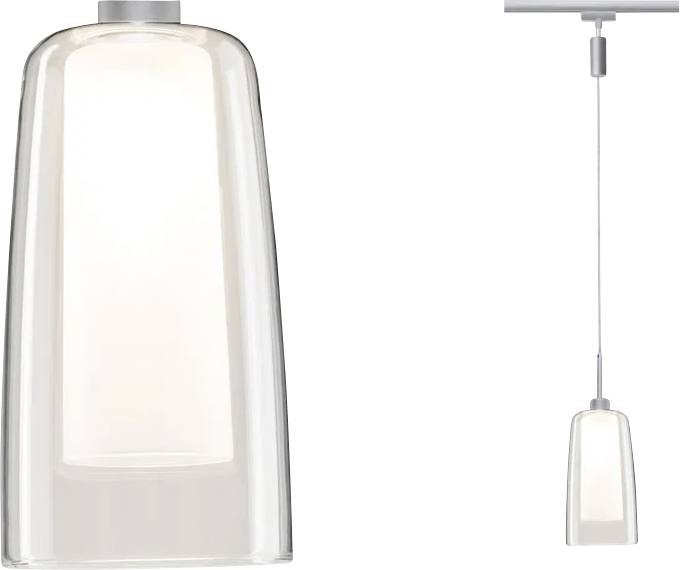 Suspension avec abat-jour moderne et transparent, au design minimaliste. Idéal pour l'éclairage d'une pièce.