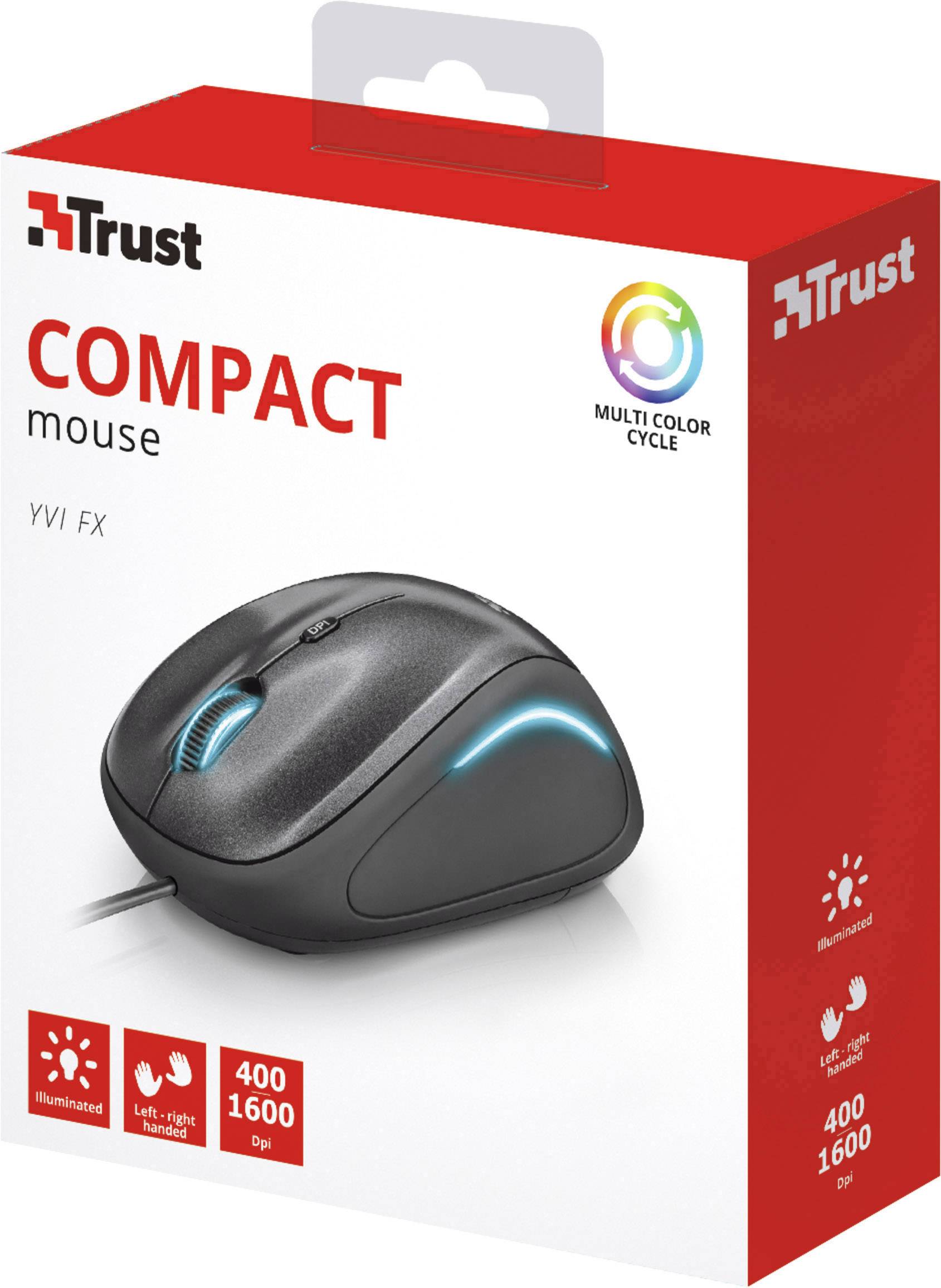 Trust Yvi FX USB-Maus Optisch Beleuchtet Schwarz