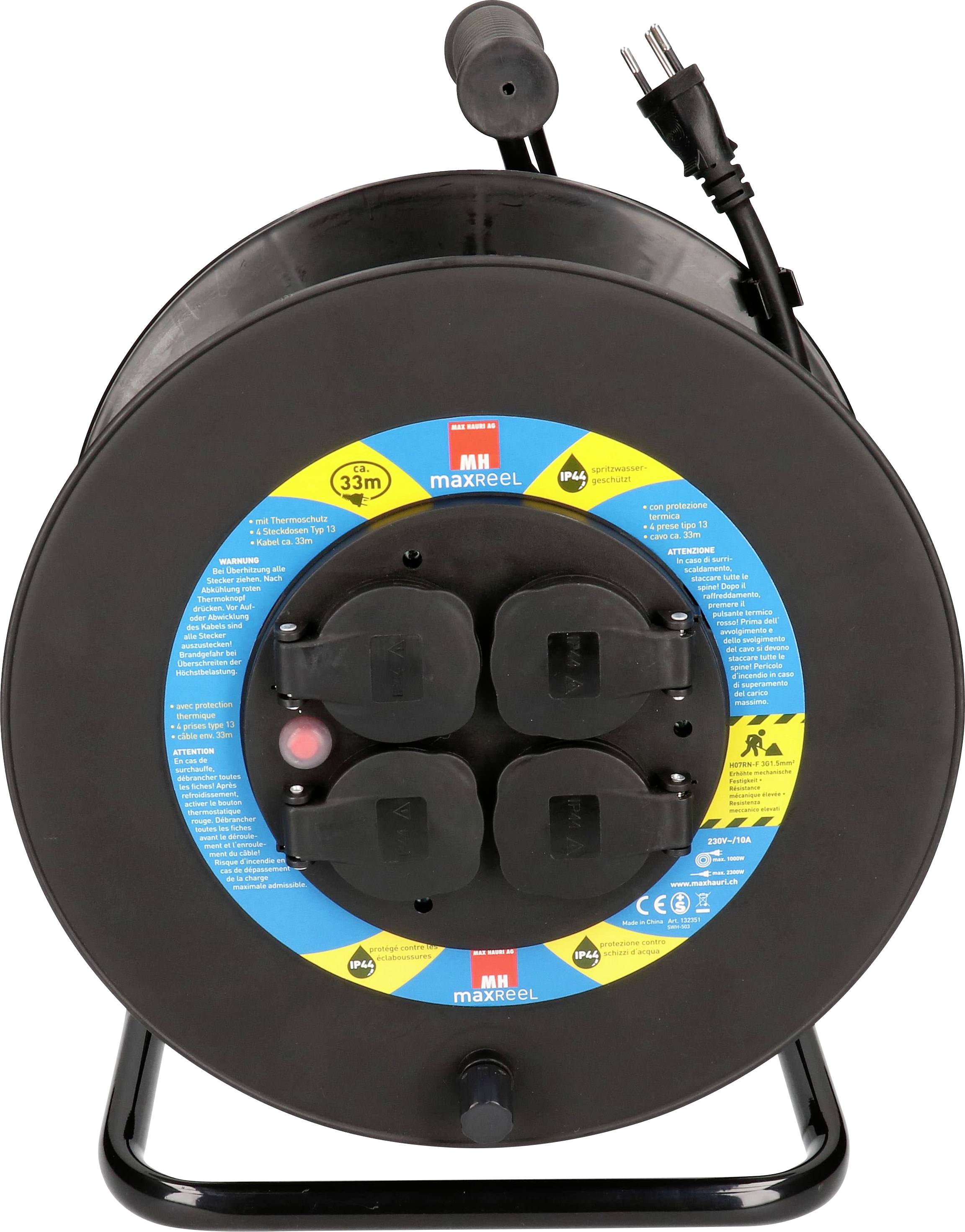 Max Hauri AG 132351 Enrouleur de câble 33.00 m noir