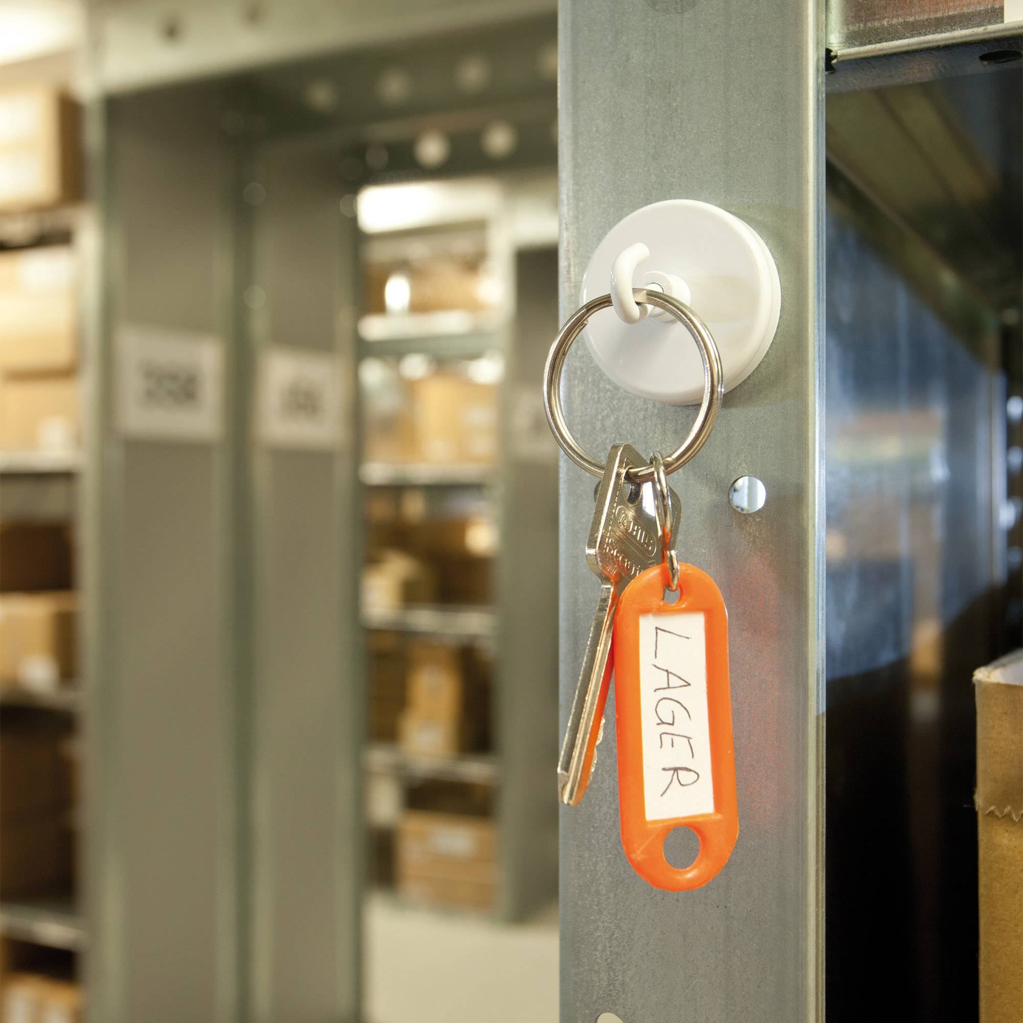 Magnetoplan Crochet magnétique (Ø) 47 mm rond, avec crochets blanc 52647