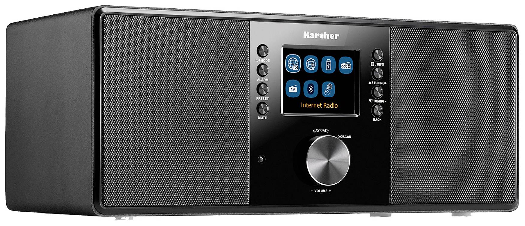 Karcher DAB 7000i Radio de table Internet Internet, DAB+, FM WiFi, Bluetooth, USB, AUX, radio internet fonction réveil noir