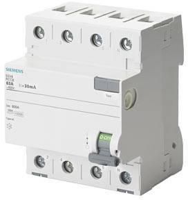 Siemens 5SV43460LA01 5SV4346-0LA01 Disjoncteur différentiel AC 63 A 0.03 A 400 V