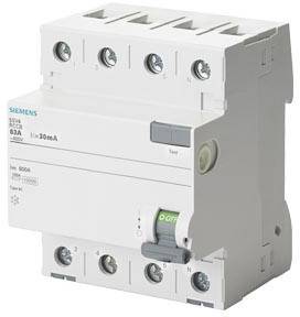 Siemens 5SV47460 5SV4746-0 Disjoncteur différentiel AC 63 A 0.5 A 400 V