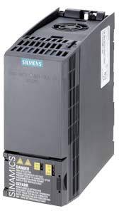 Variateur de fréquence Siemens Sinamics, boîtier noir avec des fentes de ventilation, utilisé pour la régulation et la conversion des moteurs électriques.