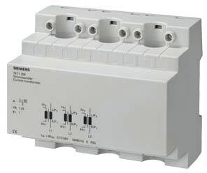 Un convertisseur de courant triphasé de Siemens, modèle 3VT9. Il dispose de trois entrées, adapté à la mesure et à la surveillance des circuits électriques.