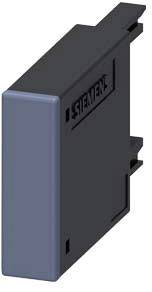 Module électronique, forme rectangulaire, principalement noir avec une zone bleue, nom de marque 'Siemens' sur le côté.