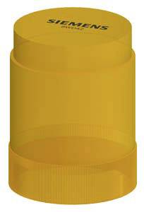 Un bouton cylindrique jaune portant l'inscription « SIEMENS ».