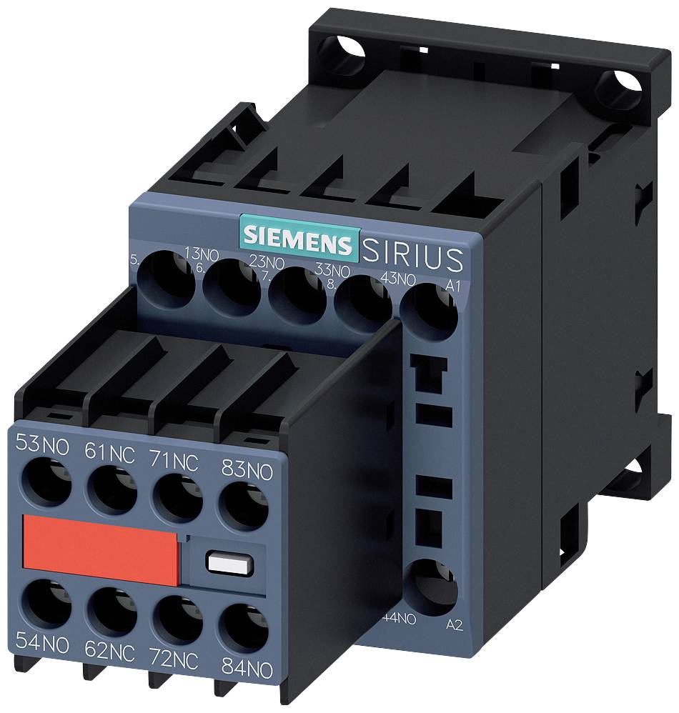 Le 'Siemens Sirius Schütz', un dispositif de commutation électrique à plusieurs bornes, est fréquemment utilisé dans les techniques d'automatisation.