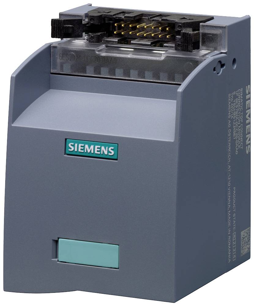 Appareil industriel de Siemens, de couleur grise, de forme rectangulaire. Des connexions électriques sont visibles en haut de l'appareil.