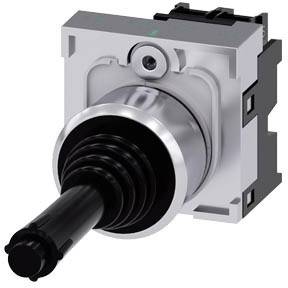 Joystick dans un support gris, généralement utilisé à des fins de contrôle.