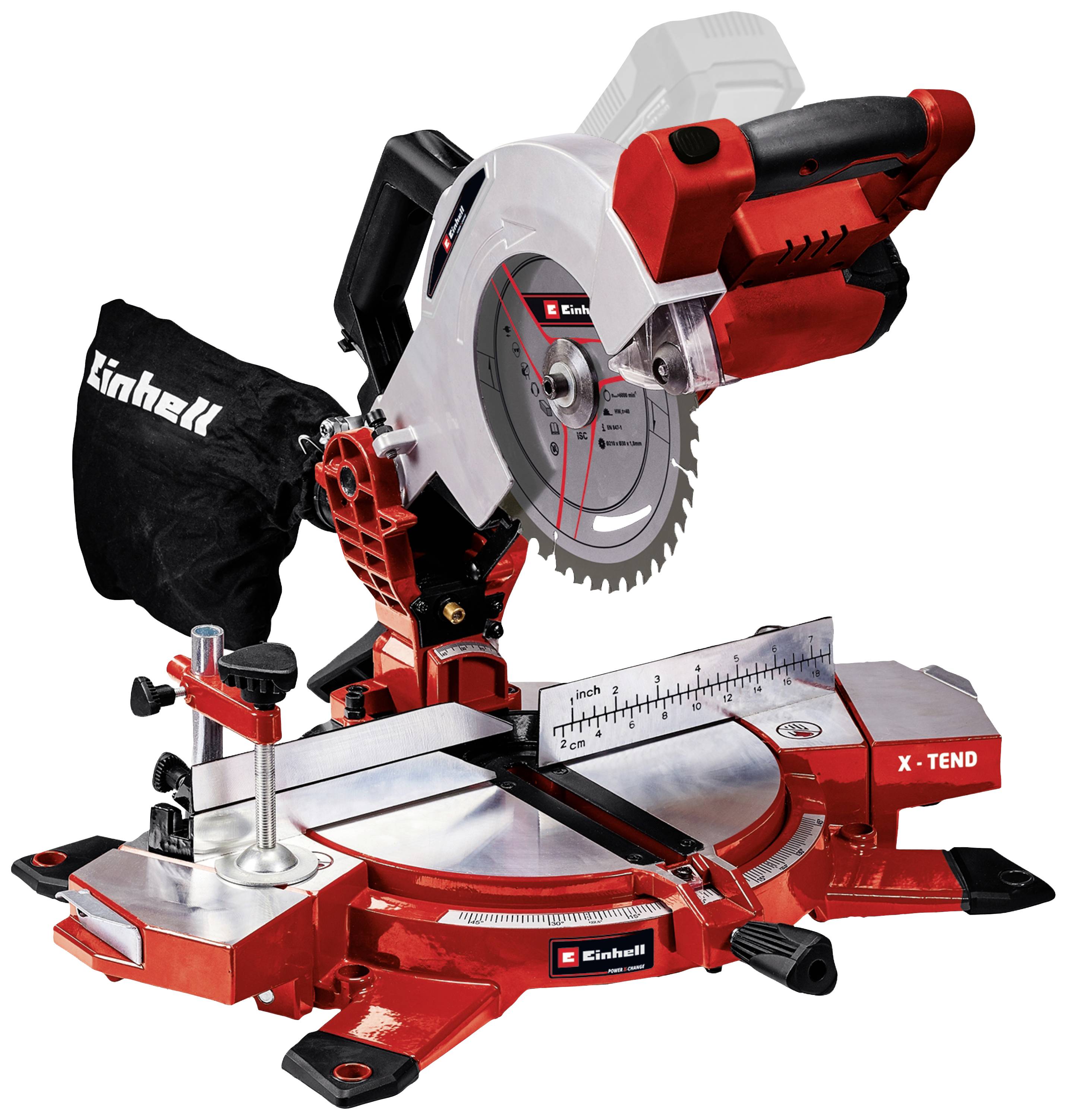 Einhell Power X-Change TE-MS 18/210 Li-Solo Scie à onglet et radiale sans fil sans batterie 210 mm 30 mm