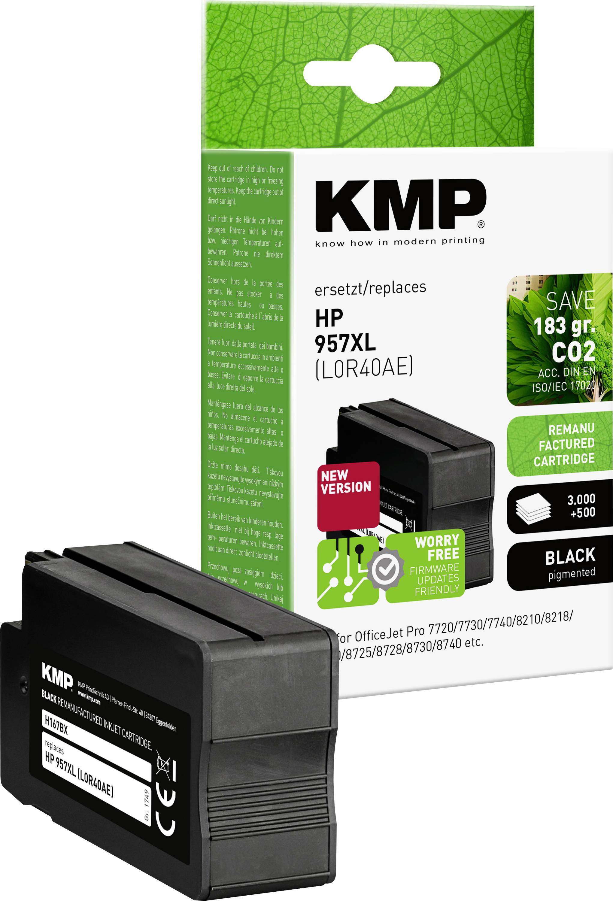 KMP Encre remplace HP 957XL, L0R40AE compatible noir H167BX 1749,4001