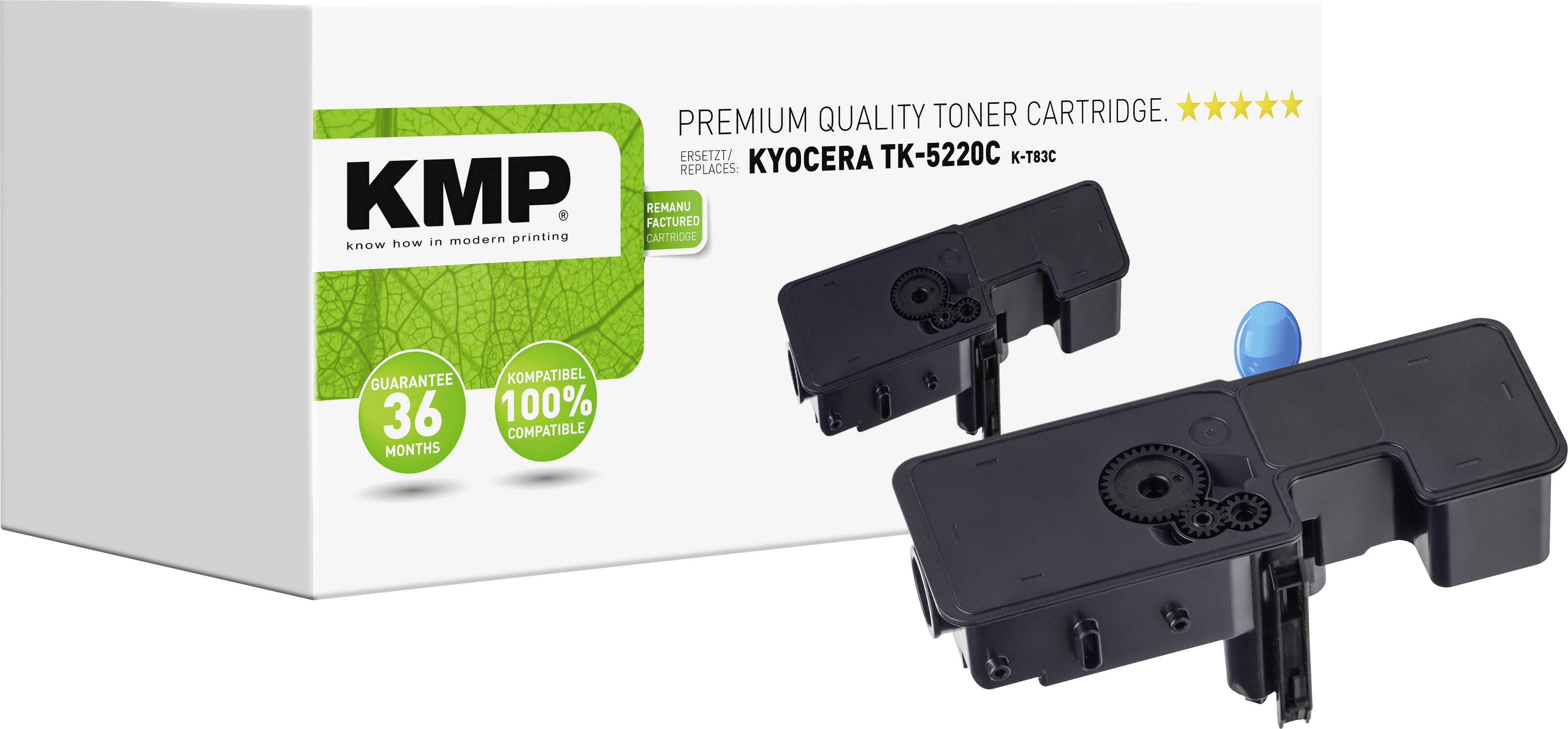 Cartouche de toner KMP pour Kyocera TK-5220C, compatible, qualité 100%, garantie 36 mois.