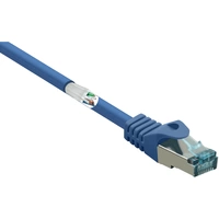 Renkforce RF-5044976 RJ45 Câble réseau, câble patch CAT 6a S/FTP 0.50 m bleu avec cliquet d'encastrement, ignifuge Renkforce RF-5044976 RJ45 Câble réseau, câble patch CAT 6a S/FTP 0.50 m bleu avec cliquet d'encastrement, ignifuge