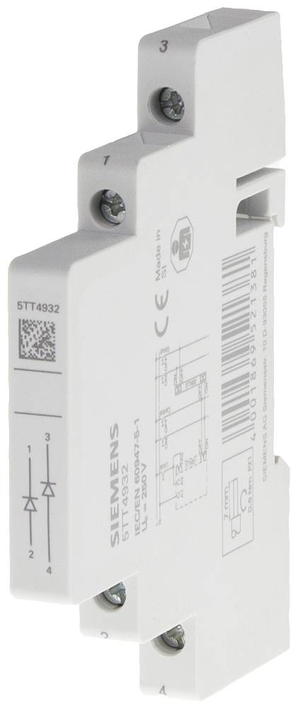 Interrupteur de courant auxiliaire pour profilé Siemens 5TT4932 16 A 1 pc(s)
