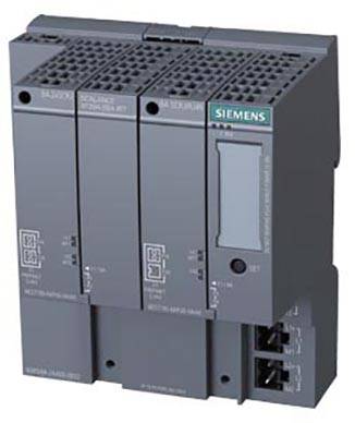 Un contrôleur Siemens SIMATIC S7-1200 gris, un système de commande modulaire compact.