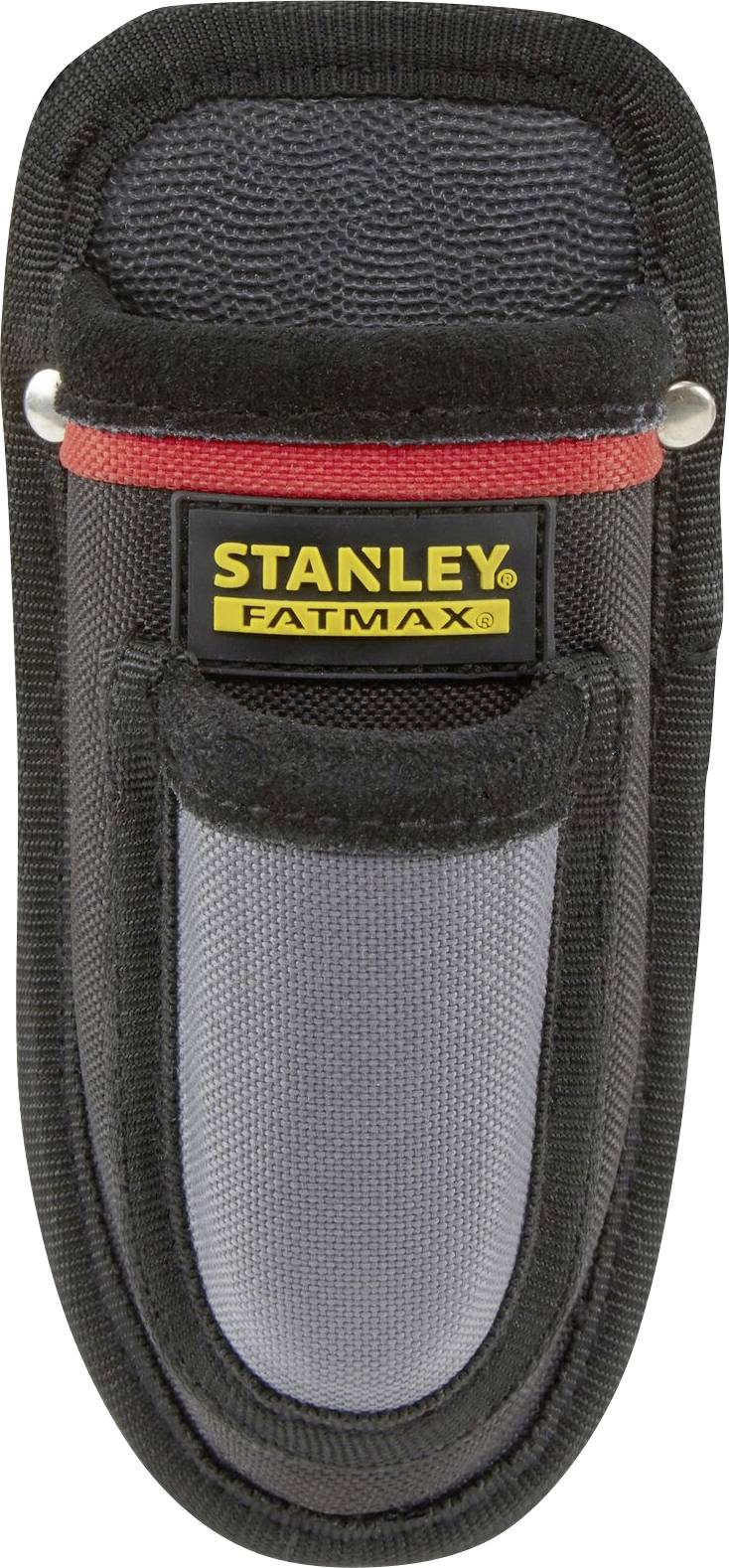 Étui à outils noir et gris de Stanley Fatmax pour un rangement sécurisé des outils. Idéal pour les professionnels et les bricoleurs.
