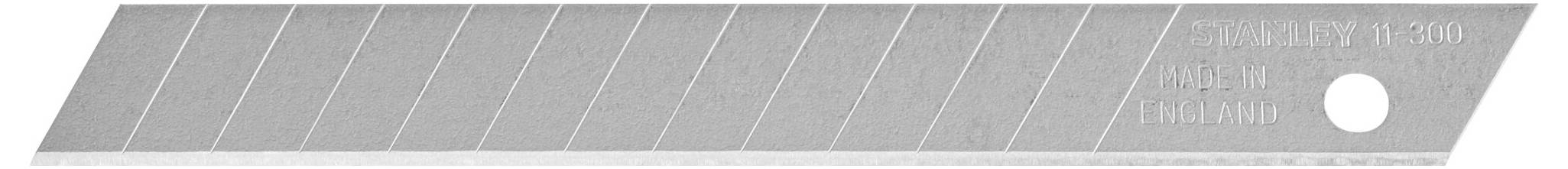 Un segment de lame de cutter gris avec des marquages, étiqueté à droite 'Safety Blade 12583'.