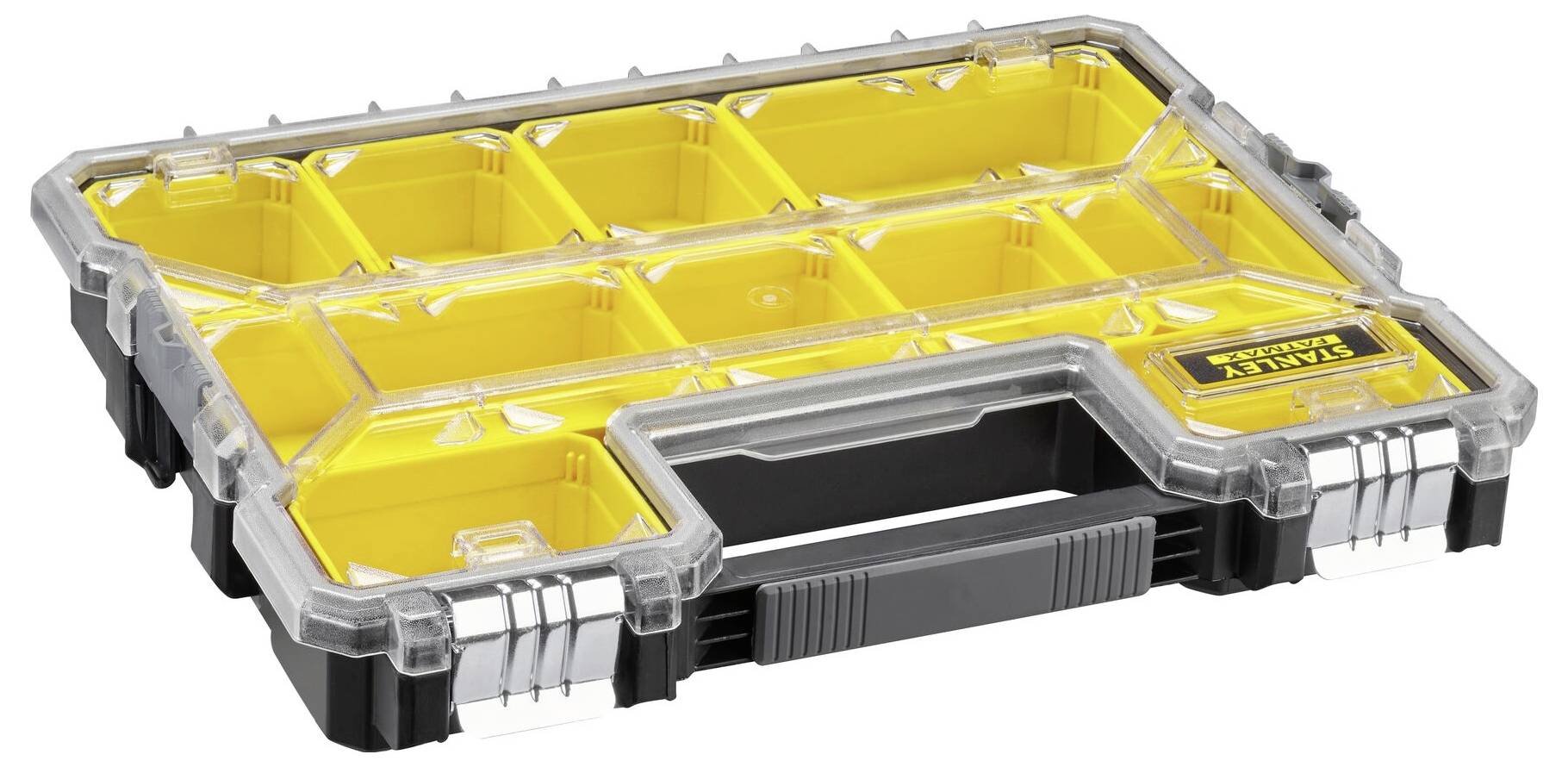 STANLEY Coffret de rangement (L x l x H) 44.6 x 7.5 x 35.7 cm Nombre de compartiments: 10 Contenu 1 pc(s)