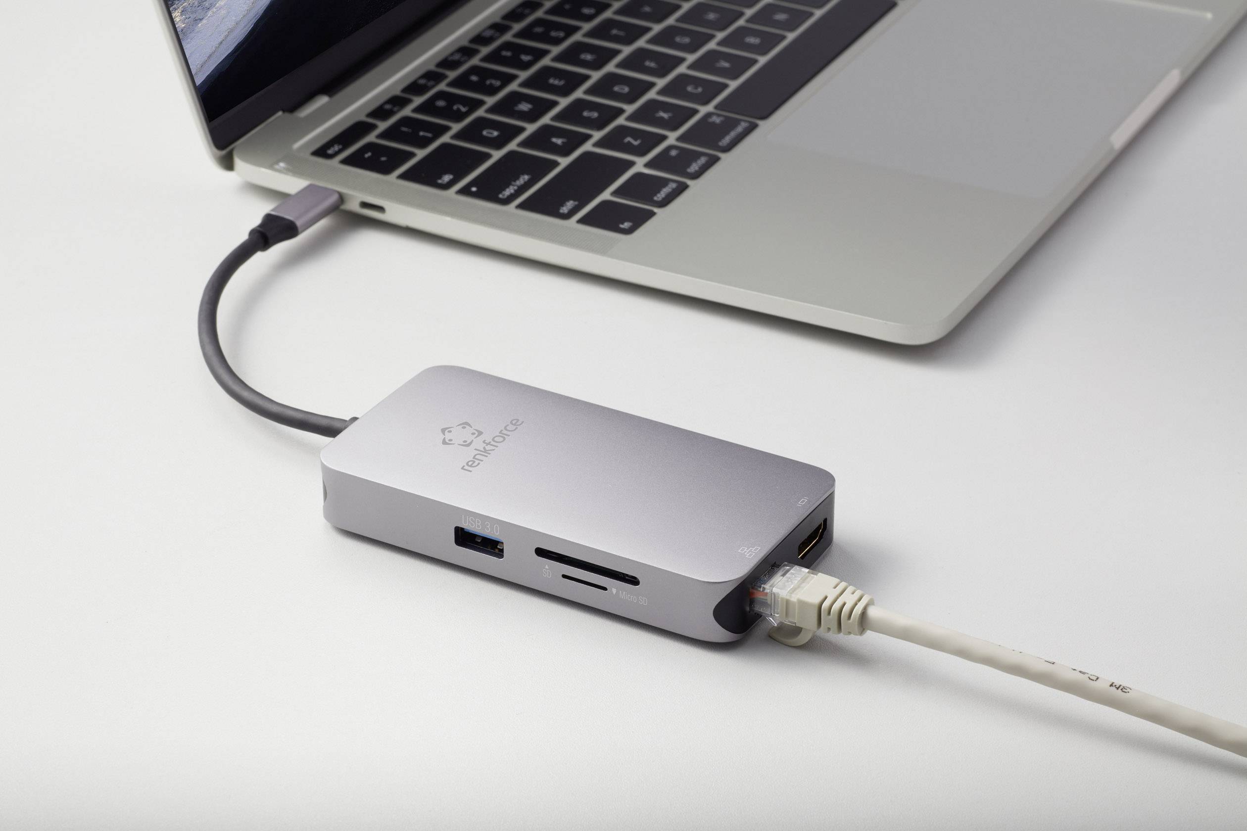 Renkforce USB-C™ 9-in-1 Dock 60 W Station d'accueil pour PC portable USB-C™ Adapté aux marques (stations d'accueil pour