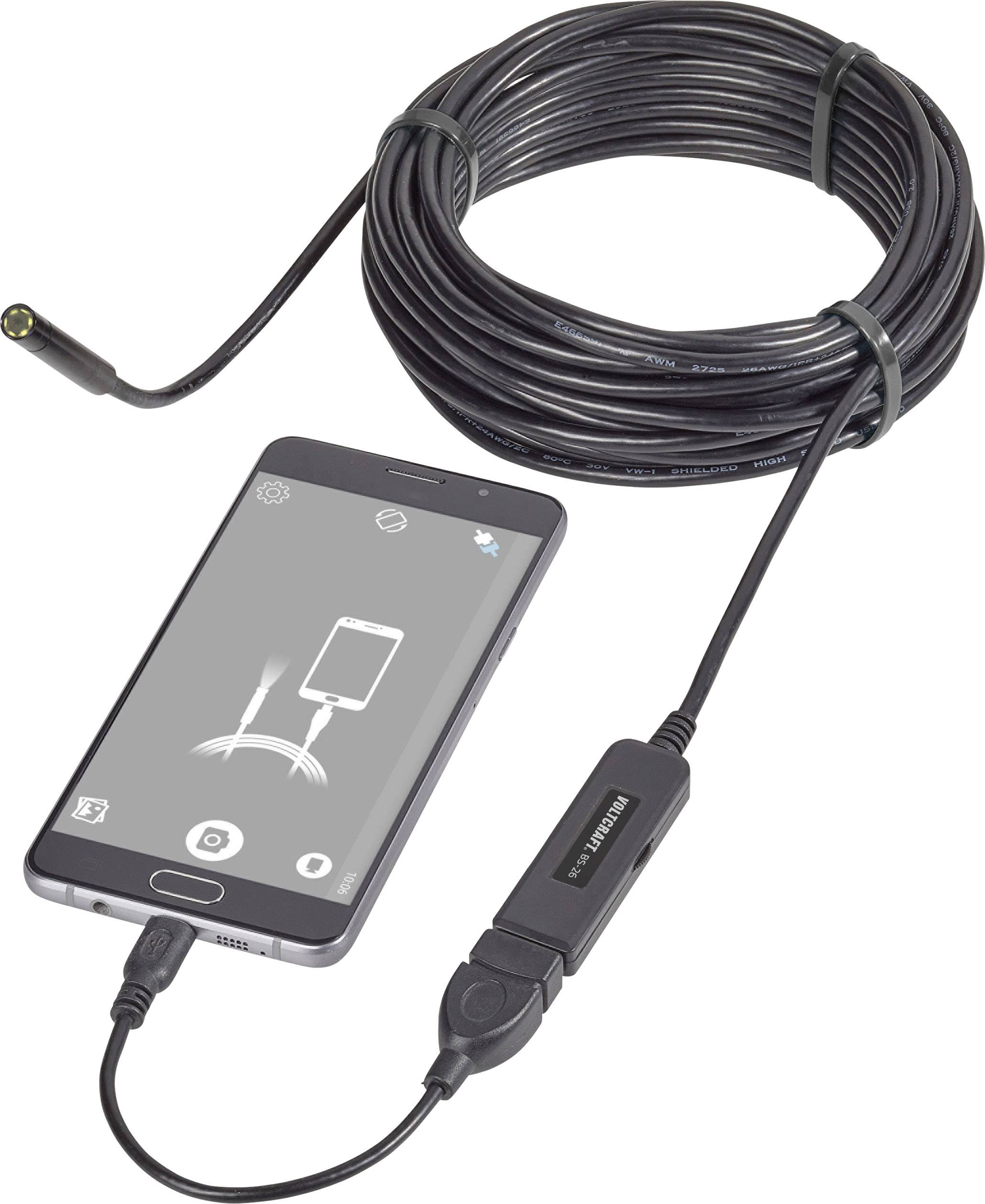 Endoscope USB VOLTCRAFT VC-8919590 Ø de la sonde: 8 mm Longueur de sonde: 9.85 m