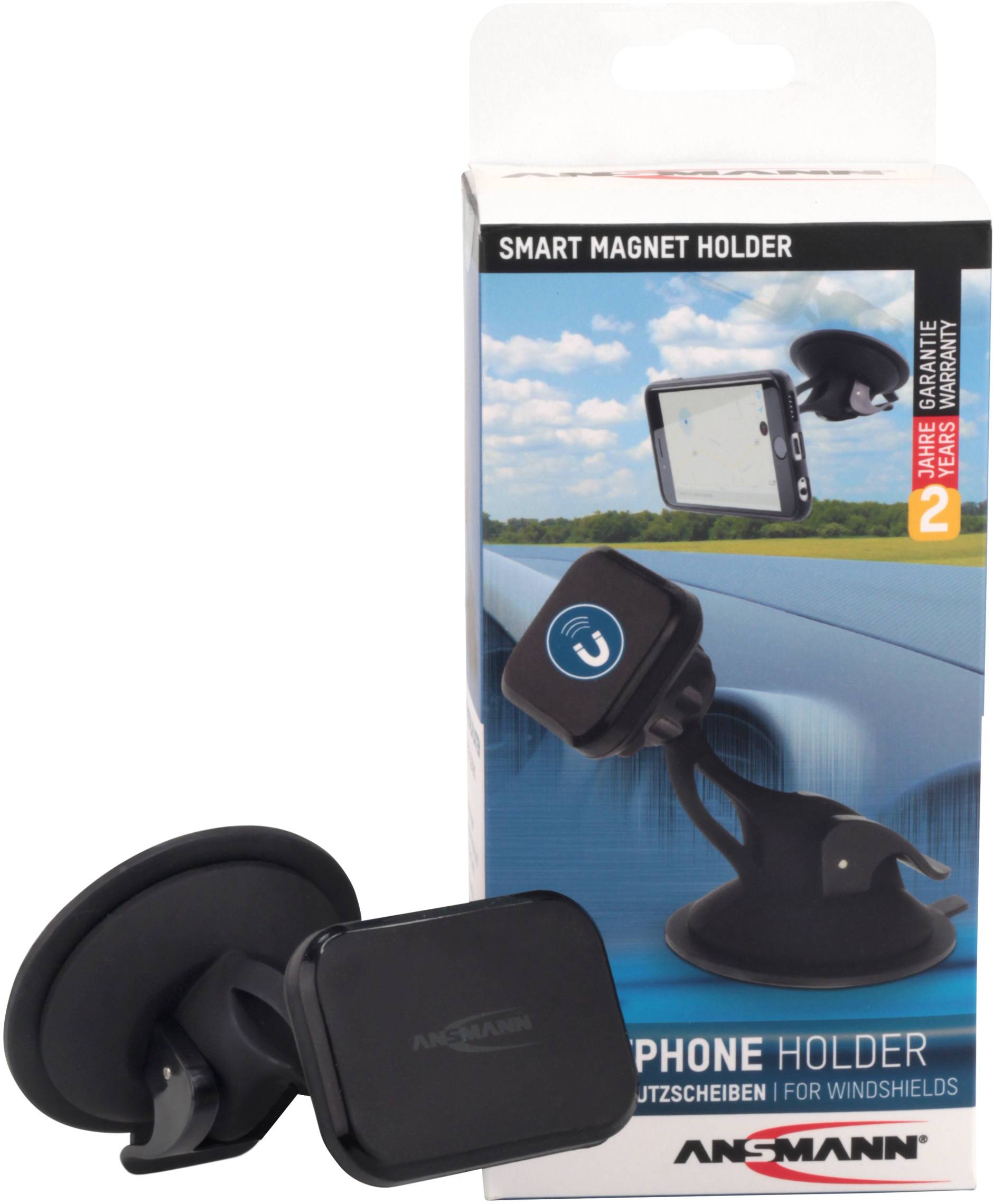 Ansmann Smart Magnet Windschutzscheiben-Halterung Support de téléphone portable pour voiture