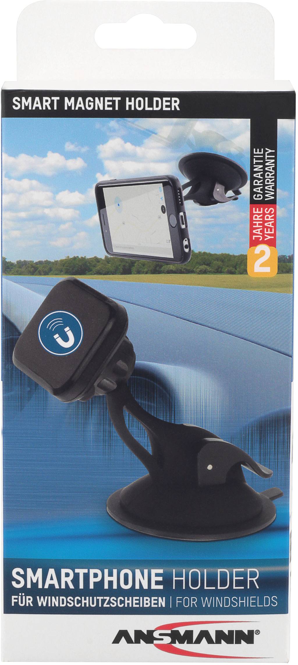 Ansmann Smart Magnet Windschutzscheiben-Halterung Support de téléphone portable pour voiture