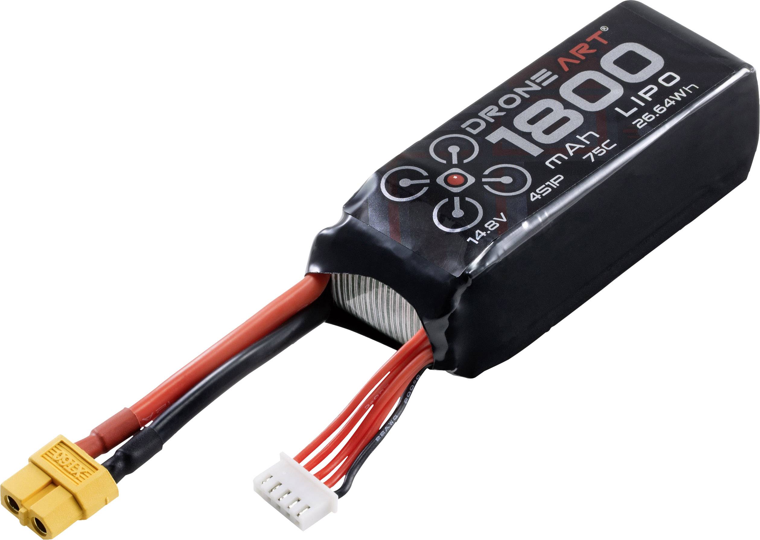 DroneArt Pack de batterie (LiPo) 14.8 V 1800 mAh Nombre de cellules: 4 75 C Softcase XT60