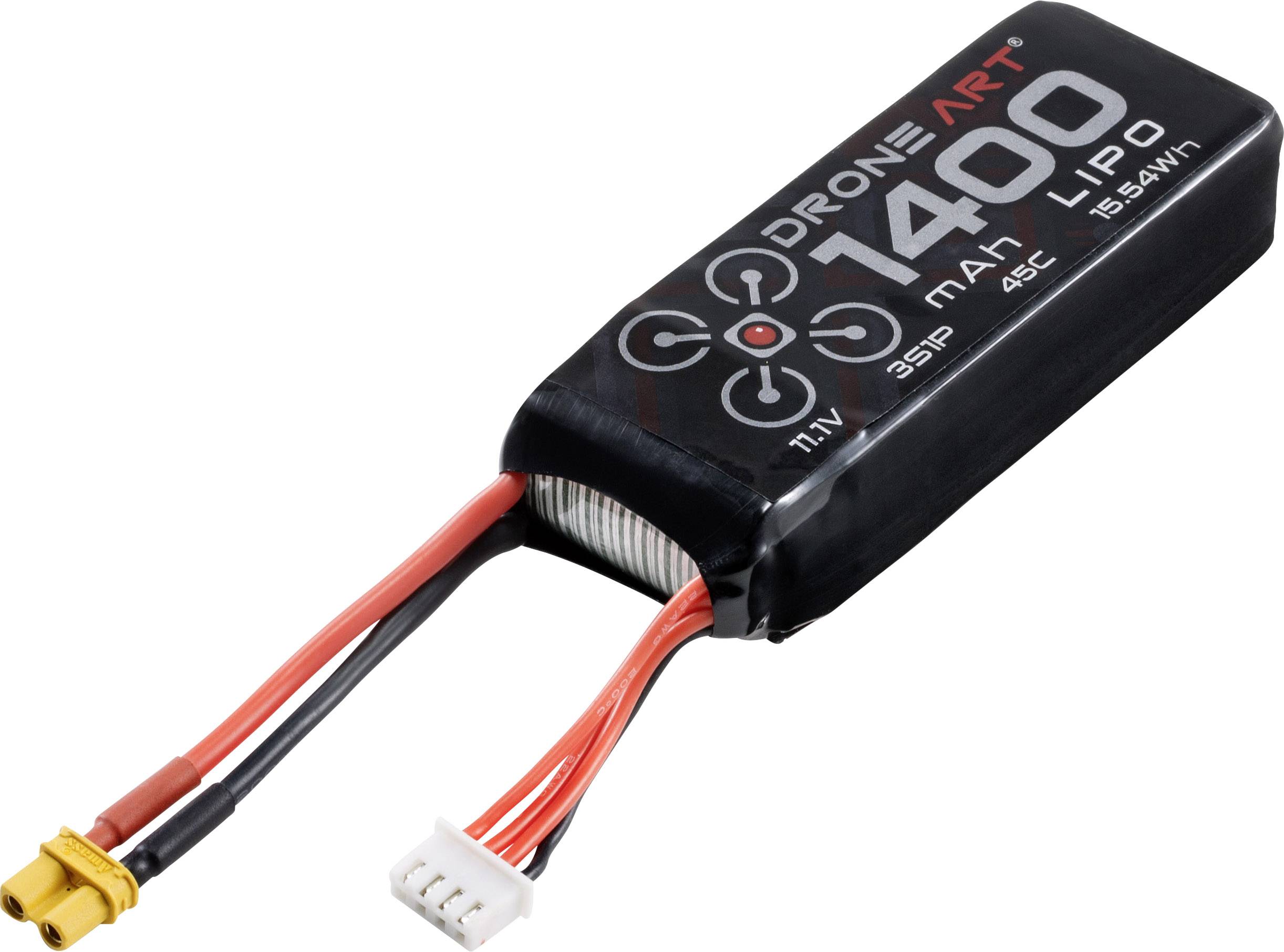 DroneArt Pack de batterie (LiPo) 11.1 V 1400 mAh Nombre de cellules: 3 45 C Softcase XT30
