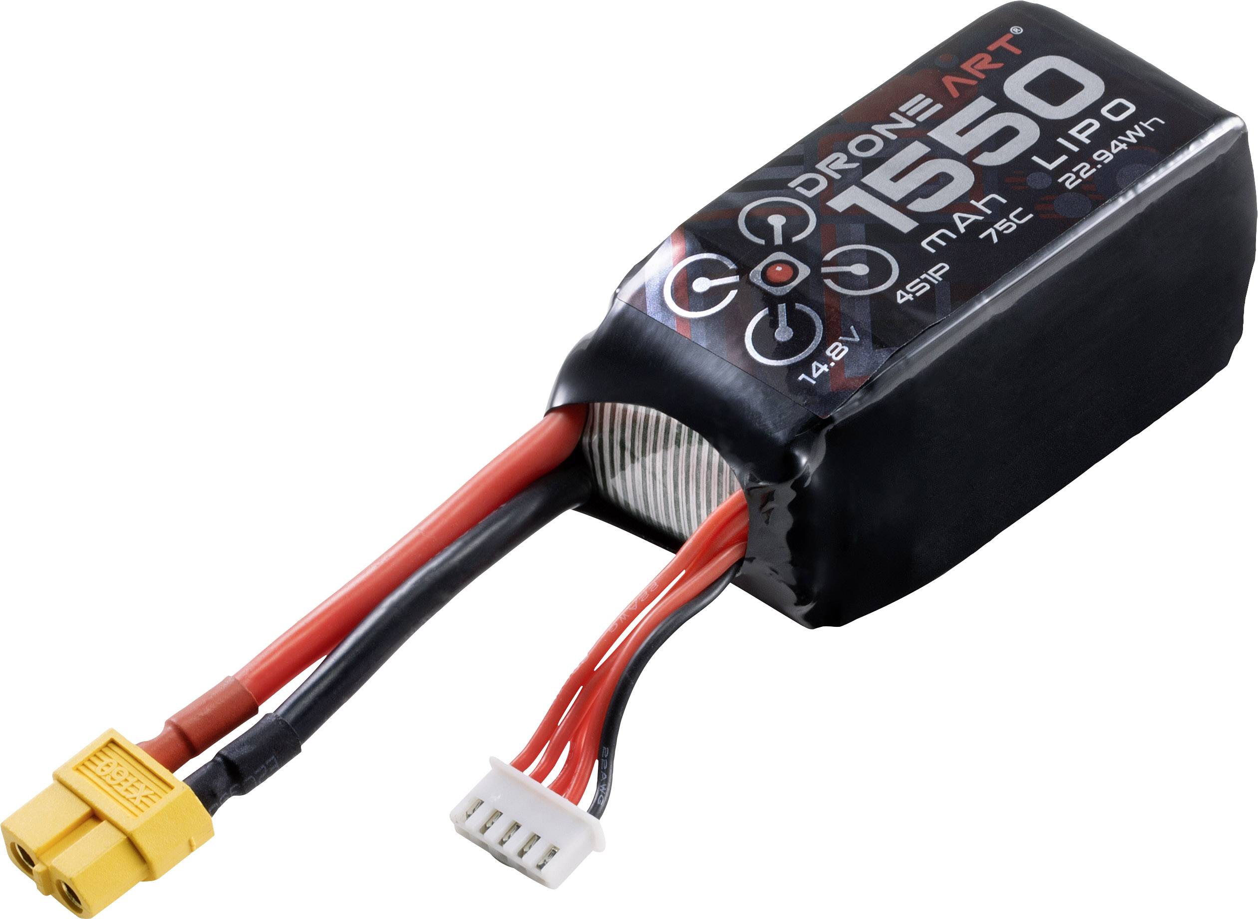 DroneArt Pack de batterie (LiPo) 14.8 V 1550 mAh Nombre de cellules: 4 75 C Softcase XT60