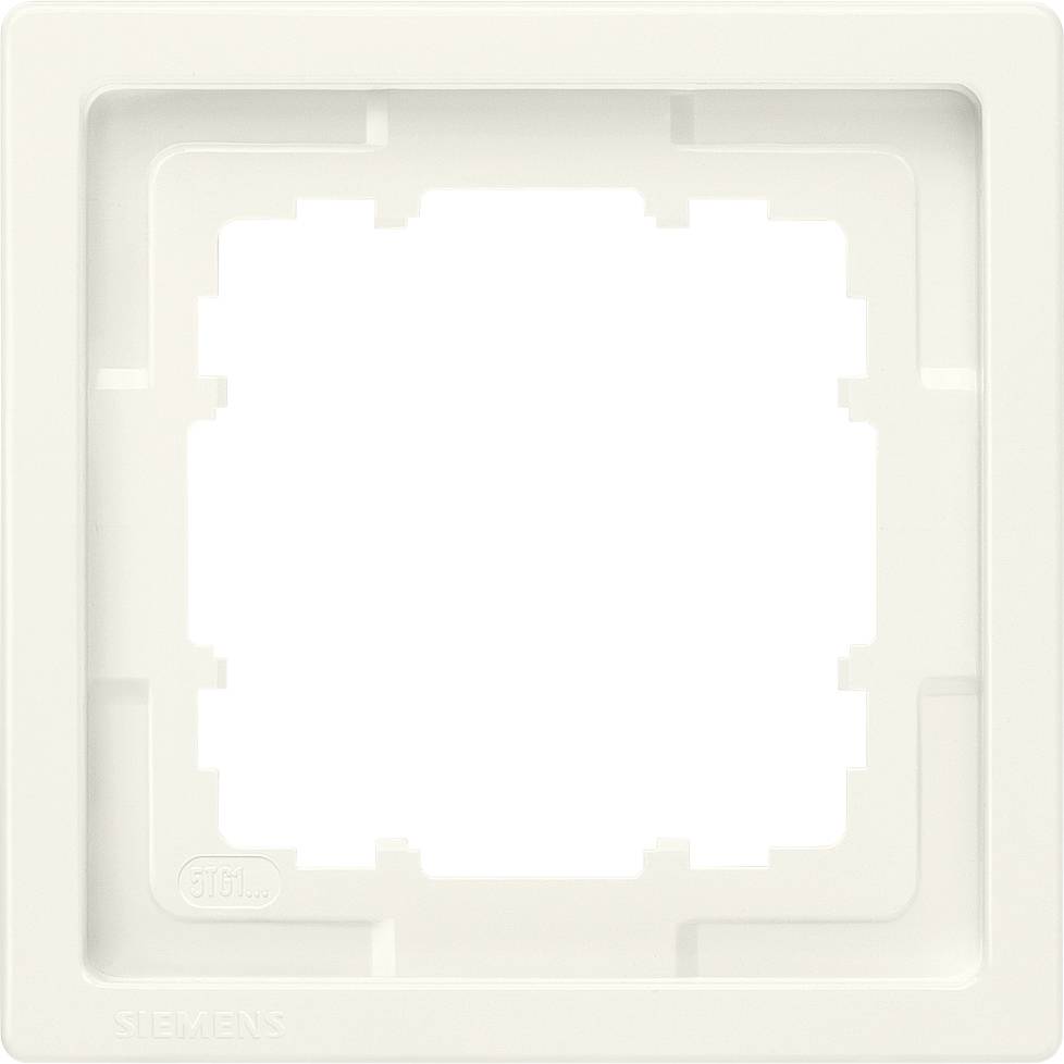 Cadre en plastique blanc, de forme carrée, pour le montage d'interrupteurs électriques ou de prises de courant.