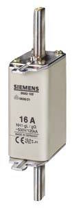 Disjoncteur de sécurité industriel avec inscription 'Siemens', 16 A, 500 V. Adapté aux installations électriques industrielles, marqué CE.