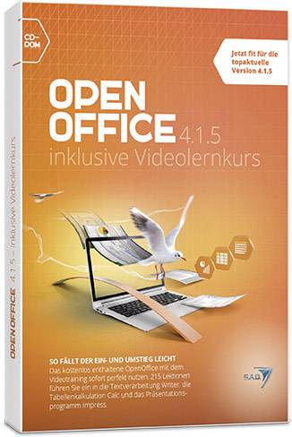 Open Office 4.1.5 inklusive Videolernkurs Vollversion, 1 Lizenz Windows Office-Paket