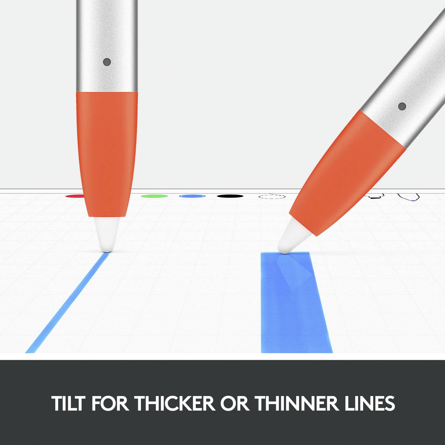 Logitech Crayon Stylet rechargeable, pointe en fibre de carbone remplaçable, avec pointe d'écriture précise, bluetooth