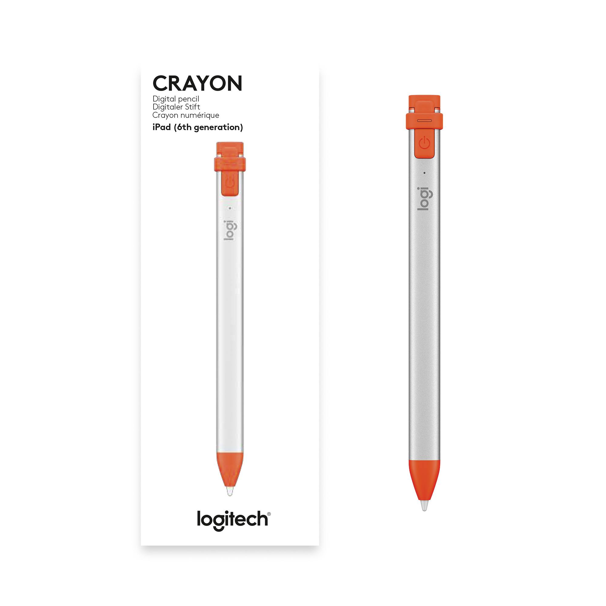 Logitech Crayon Stylet rechargeable, pointe en fibre de carbone remplaçable, avec pointe d'écriture précise, bluetooth